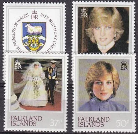 346-349 Falkland verjaardag Prinses Diana postfris/mnh