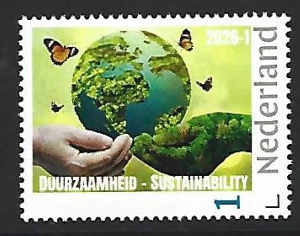 Nederland 2026-1 Duurzaamheid Sustainability green butterfly globe postfris/mnh