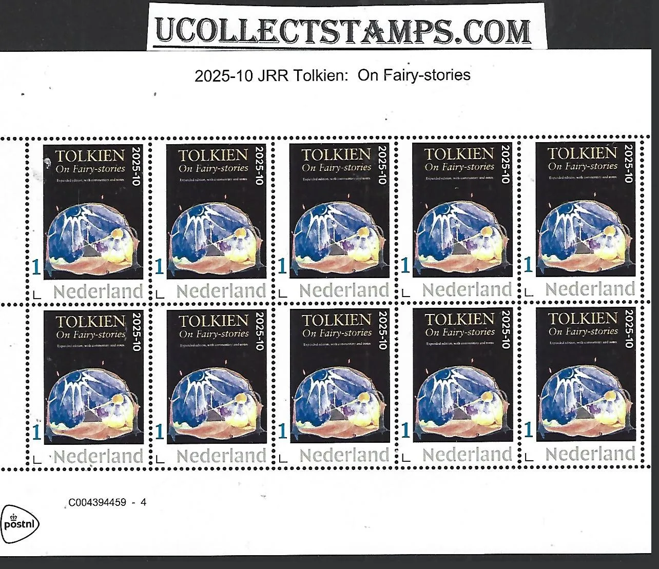 Netherlands 2025-10 JRR Tolkien: On Fairy-stories sheet MNH