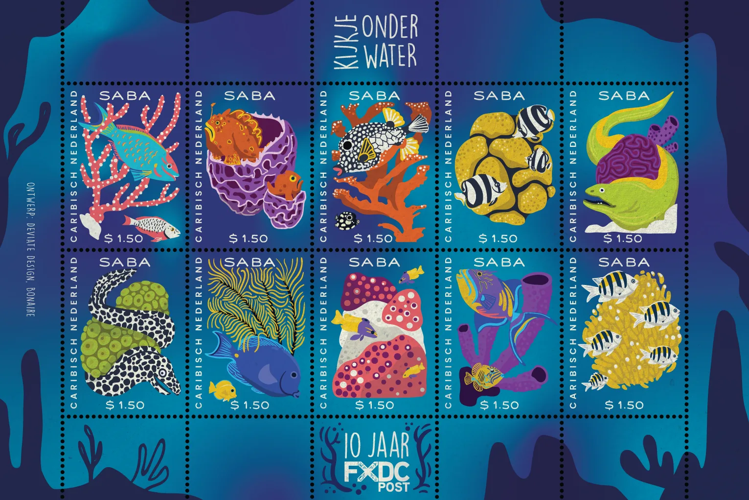 Caribisch Nederland 2024: Saba Underwater sheetlet postfris/mnh