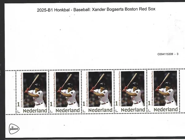 Nederland 2025-B1 Honbkbal Baseball: Xander Bogaerts Red Sox sheet postfris/mnh