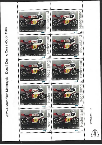 Netherlands 2025-4 Motorcycle: Ducati Desmo Corsa 450CC sheetlet MNH