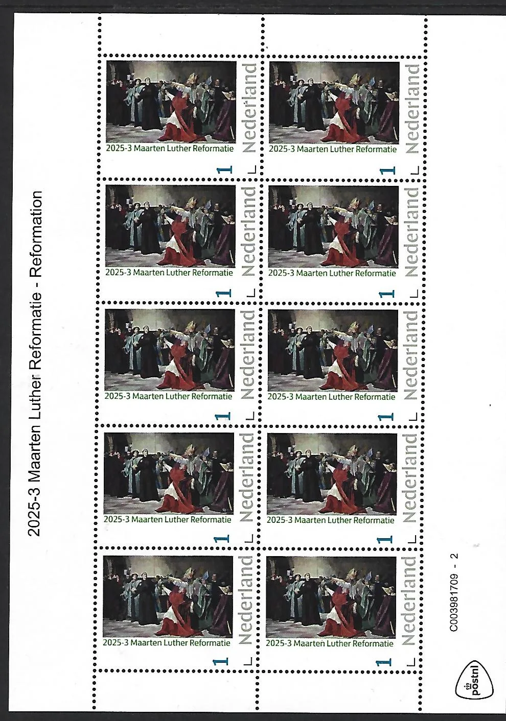 Nederland 2025-3 Maarten Luther Reformatie Reformation sheet postfris/mnh