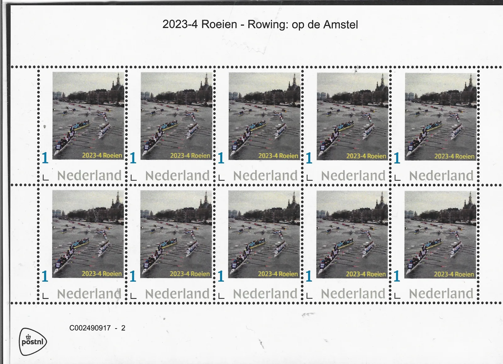 Niederlande 2023-4 Rudern; Rudern auf der Amstel Markenheftchen postfrisch/mnh