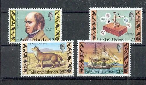 350-353 Falkland 150th birthday Charles Darwin MNH
