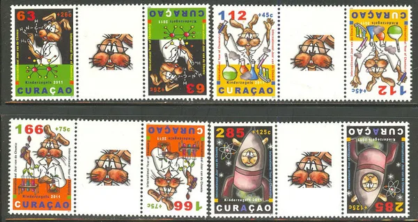 Curacao 54a-57a Kinderzegels 2011 brugparen- gutterpairs postfrs/mnh