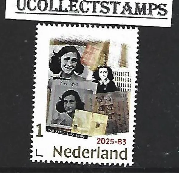 Nederland 2025-B3 Anne Frank: WWII 1929-1945 Diary GOLD 1 postfris/mnh