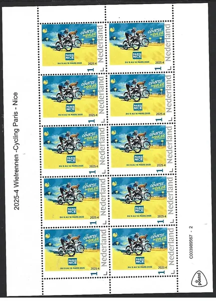 Nederland 2025-4 Wielrennen Cycling: Parijs-Nice Paris-Nice sheetlet postfris/mnh