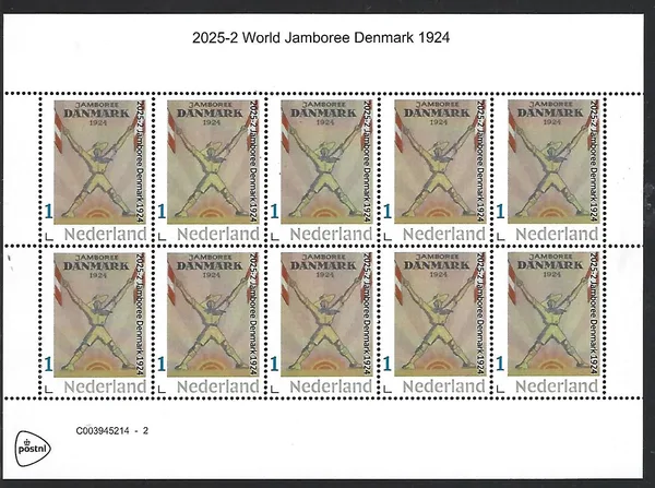Nederland 2025-2 Scouting Jamboree Denmark 1924 sheetlet postfris/mnh