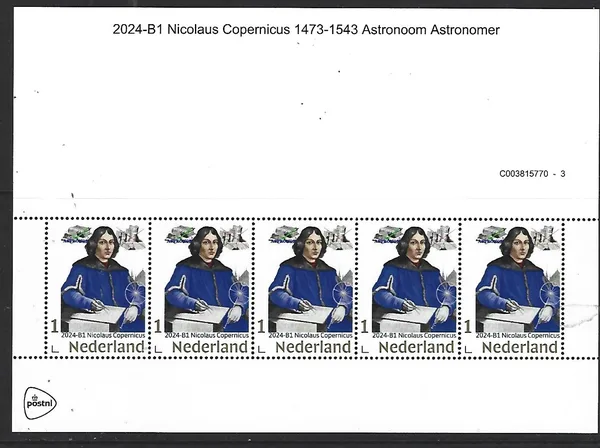 Netherlands 2024-B1 Nicolaus Copernicus GOLD 1 STAMP sheetlet MNH