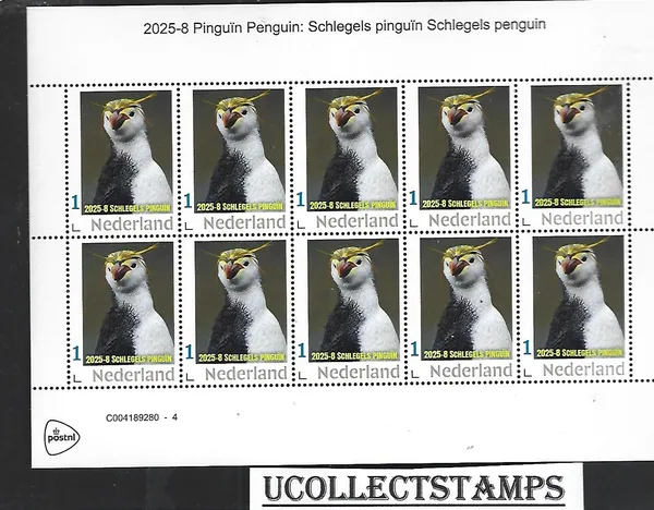 Nederland 2025-8 Pinguïn Penguin: Schlegels pinguïn sheet postfris/mnh