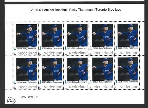 Nederland 2025-6 Honkbal Baseball: Rickey Tiedemann MLB sheetlet postfris/mnh