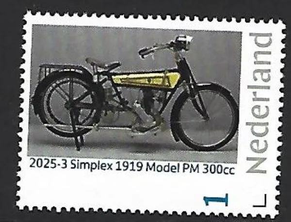Netherlands 2025-3 Motorfiets Motorcycle: Simplex 1919 Model PM 300cc MNH