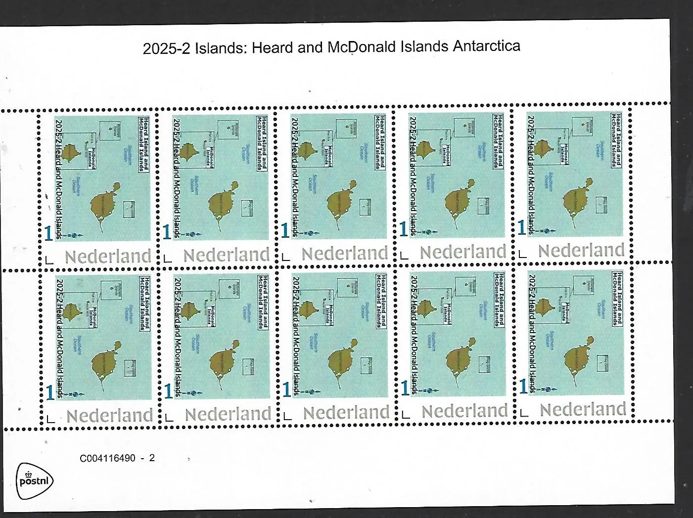 Nederland 2025-2 Eiland island: Heart and Mc Donalds islands Antarctica sheet postfris/mnh
