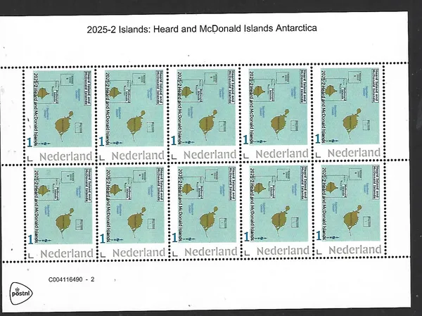 Nederland 2025-2 Eiland island: Heart and Mc Donalds islands Antarctica sheet postfris/mnh