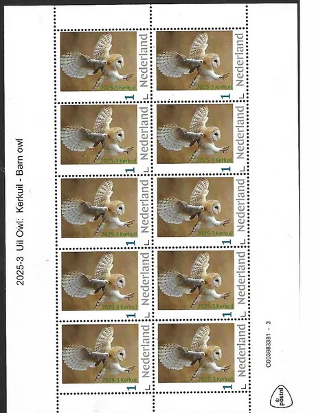 Netherlands 2025-3 Owl Barn Owl sheetlet MNH