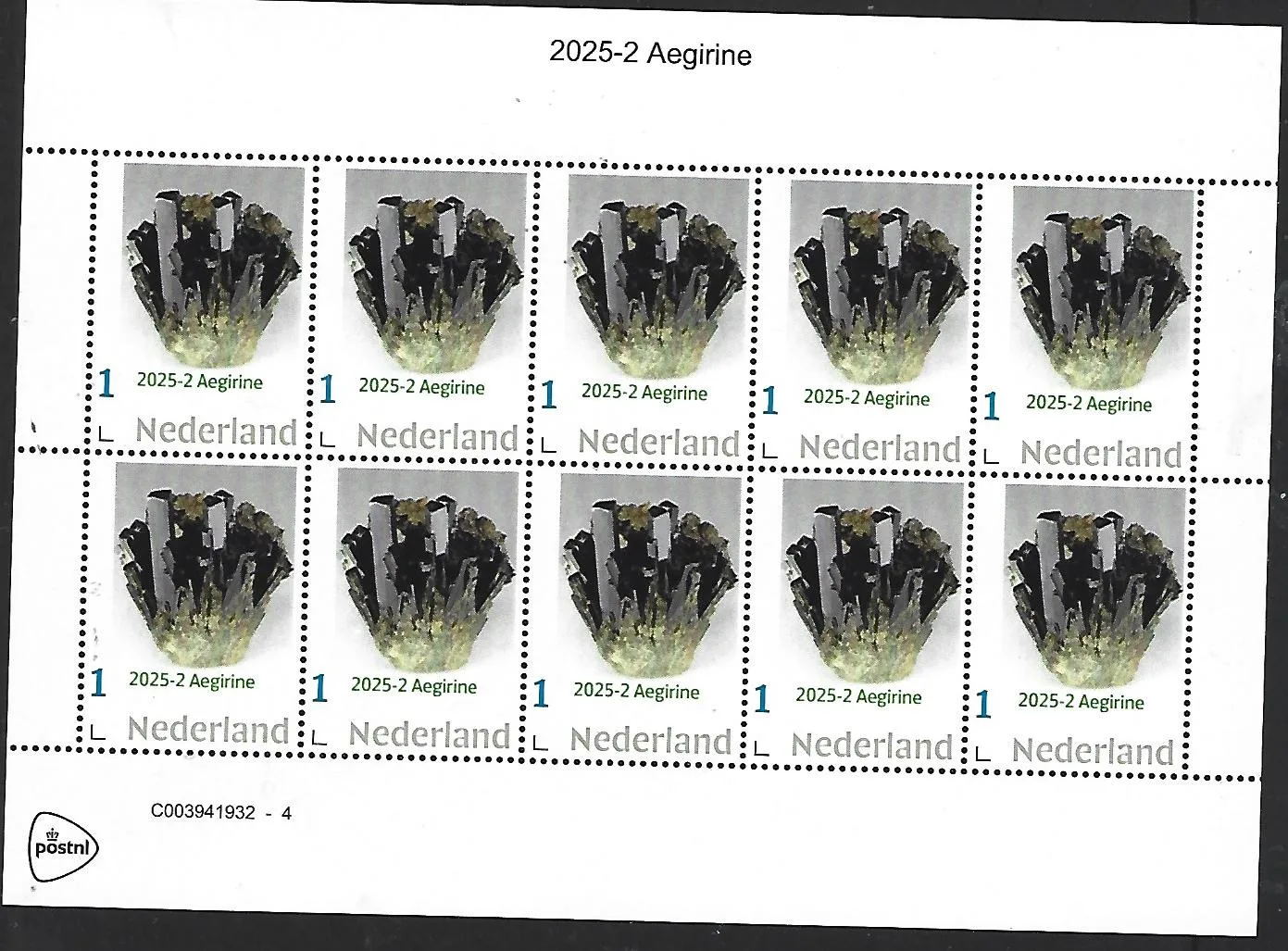 Netherlands 2025-2 Minerals; Aegirine sheetlet MNH