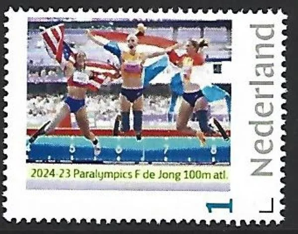 Nederland 2024-23 Paralympics Fleur de Jong Atletics 100m postris/mnh