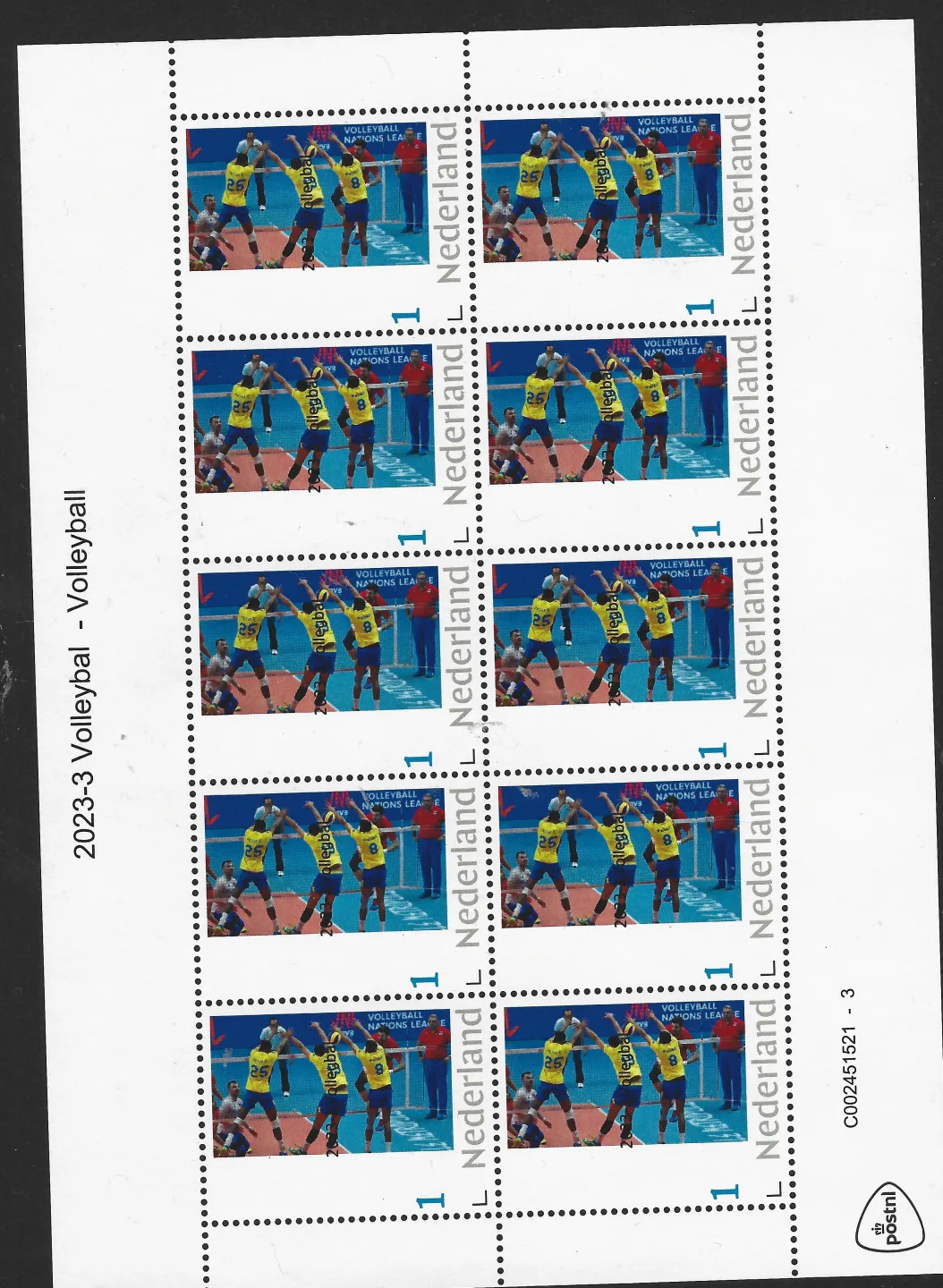 Pays-Bas 2023-3 Volley-ball feuille postfris/mnh