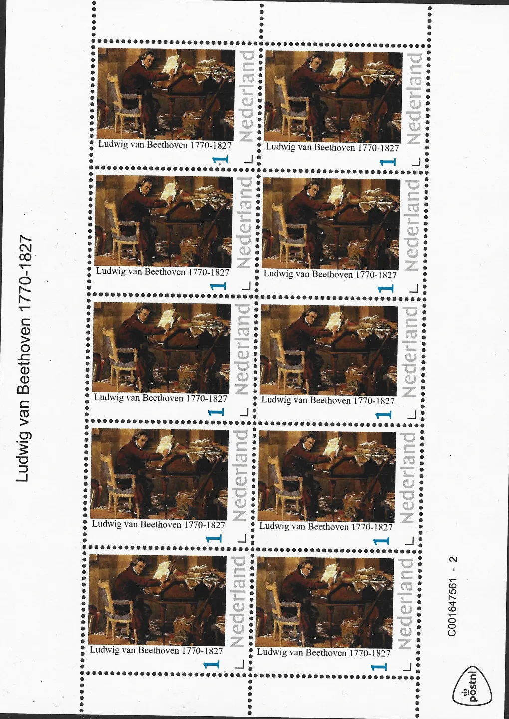 Niederlande 2022-2 Ludwig van Beethoven Bogen postfrisch/mnh