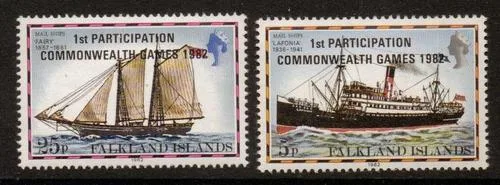 355-356 Falkland 1982 opdruk Commonwealth spelen postfris/mnh