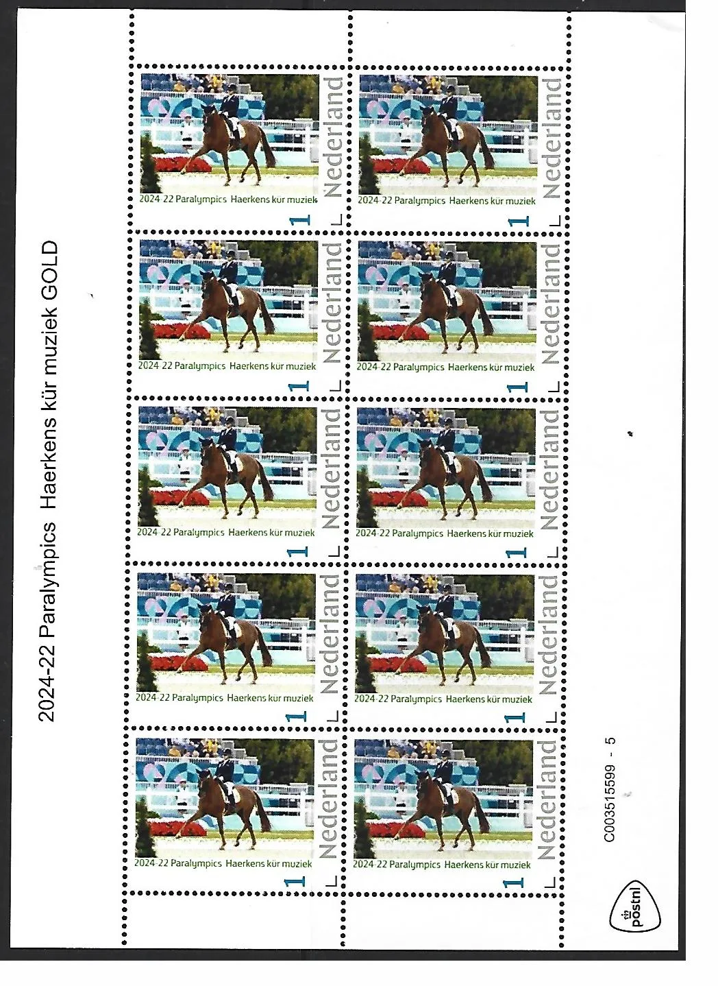 Niederlande 2024-22 Paralympics D Haerkens Kür auf Musik Dressage Sheet postfrisch/postfrisch