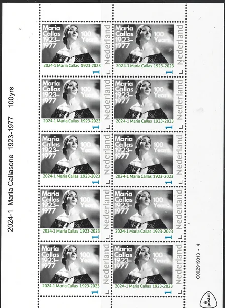 Netherlands 2024-1 Maria Callas souvenir sheet MNH