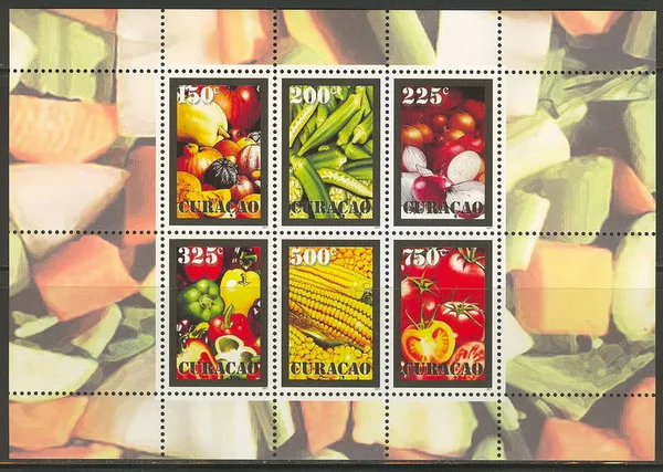 Curacao 65 Vegetables block - m/s MNH