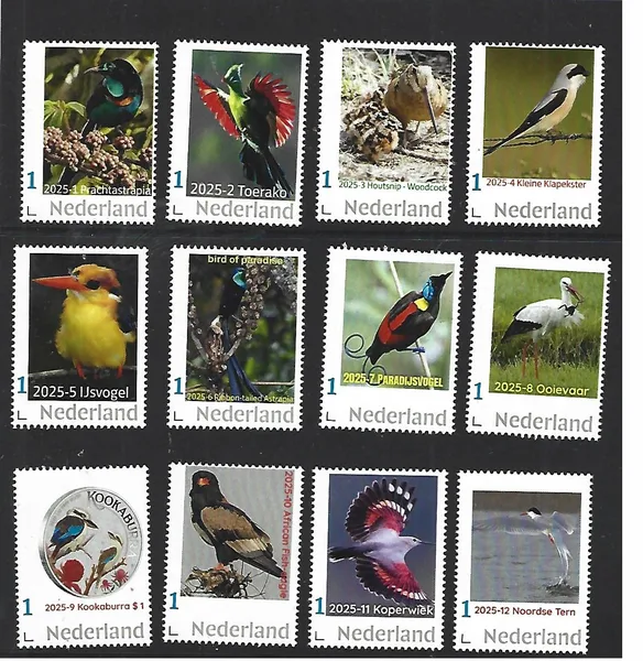 Netherlands 2025 Birds: Complete Yearset MNH