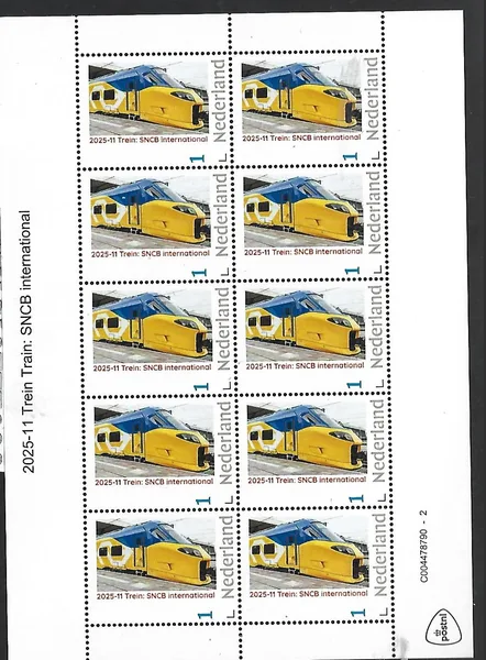 Netherlands 2025-11 Train: SCNB sheet MNH