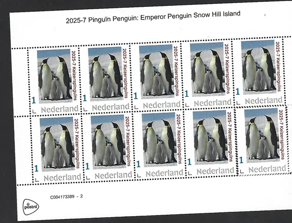 Nederland 2025-7 Pinguïn Penguin: pinguins SnowHill Island Antarctica sheet postfris/mnh