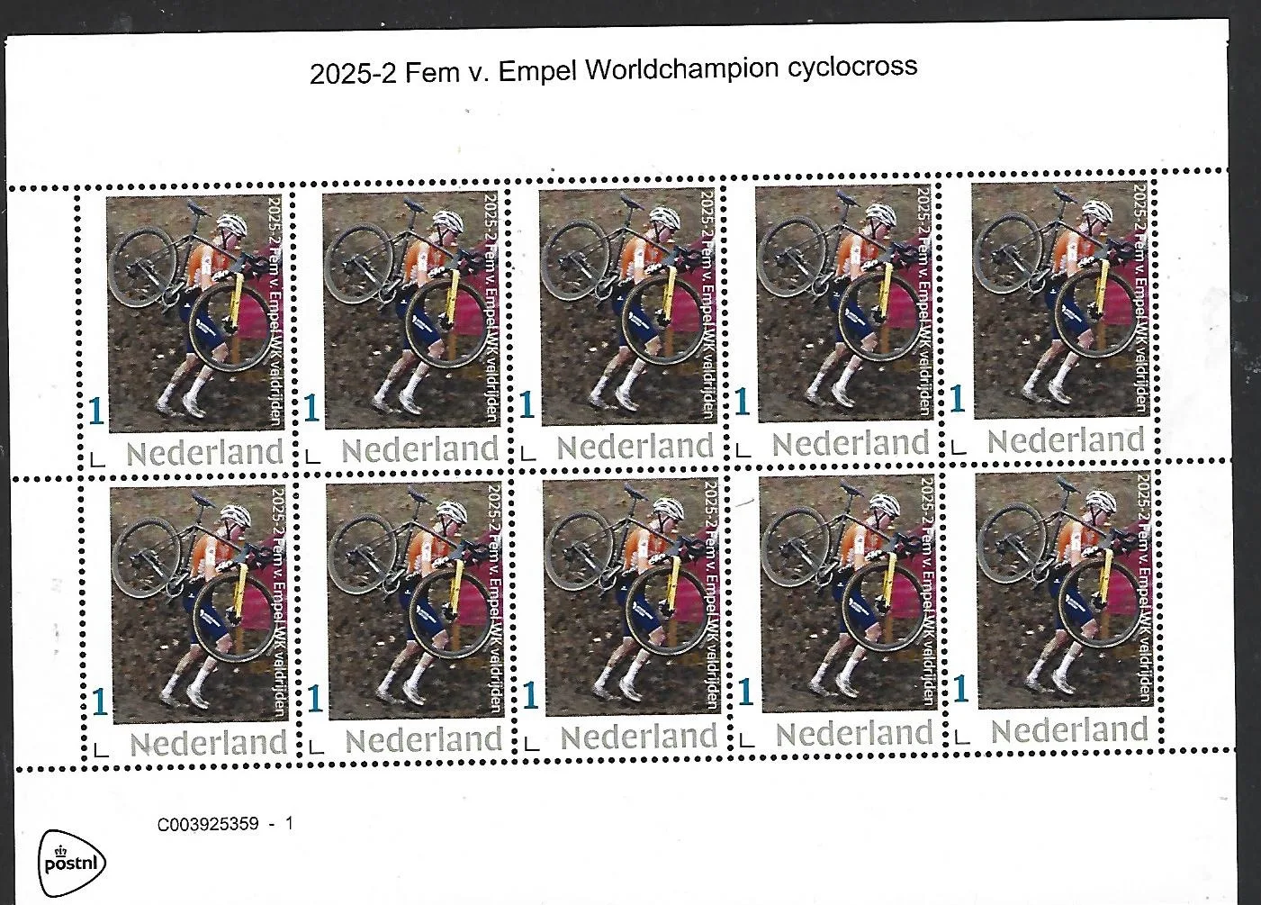 Nederland 2025-2 Fem van Empel WK sheet postfris/mnh