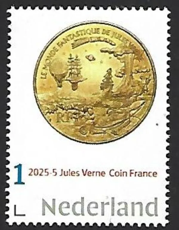 Nederland 2025-5 Jules Verne: Space Coin 25ct France postfris/mnh