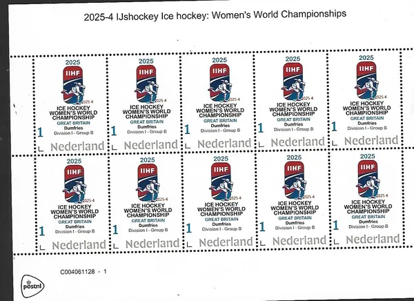 Nederland 2025-4 IJshockey Icehockey: Women's Worldchampionships sheet postfris/mnh