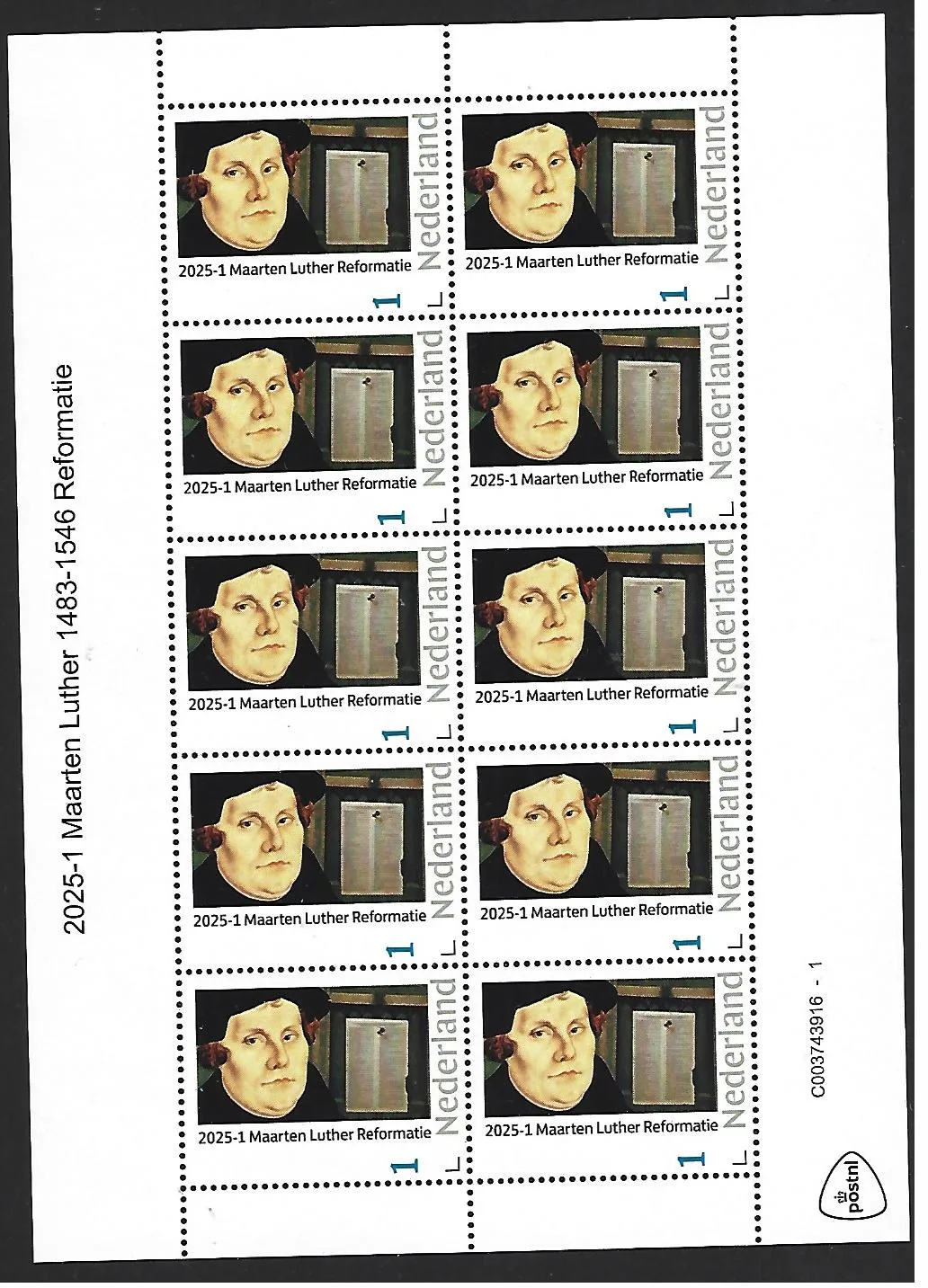 Nederland 2025-1 Reformation Maarten Luther sheetlet postfris/mnh