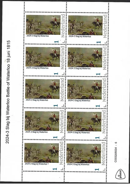 Nederland 2024-3 Slag bij Waterloo 18 juni 1815 sheetlet postfris/mnh