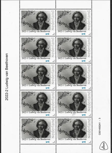 Netherlands 2022-1 Ludwig van Beethoven sheetlet MNH