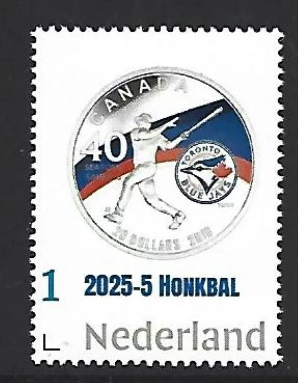 Netherlands 2025-5 Baseball: Toronto Blue Jays $20 coin MNH