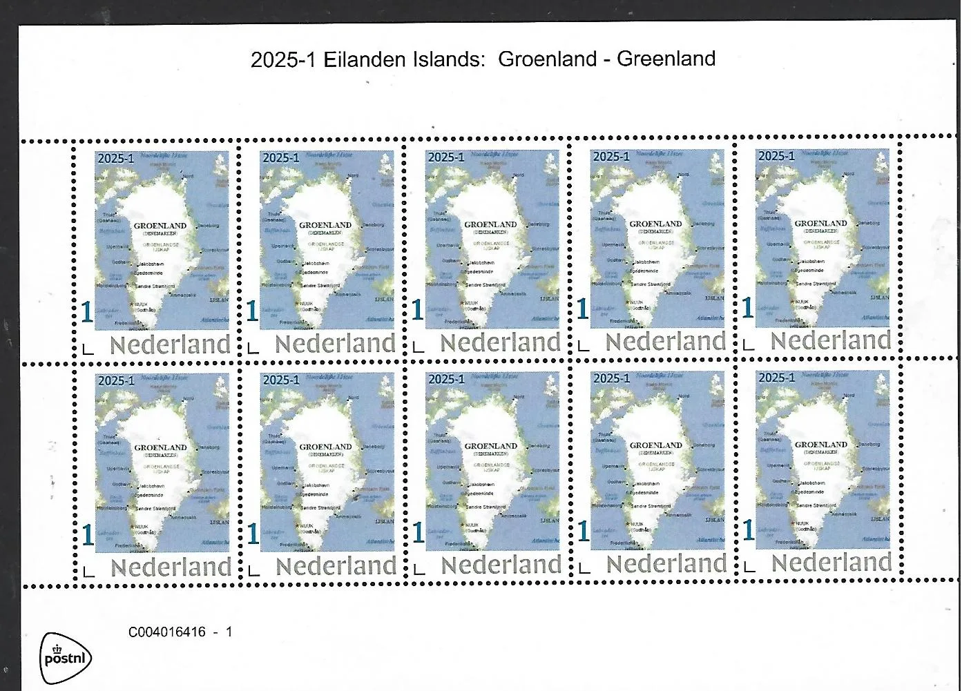 Netherlands 2025-1 Islands: Greenland sheetlet MNH