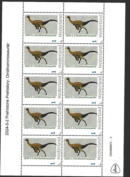 Netherlands 2025-2 Prehistory ornithomimosauriër sheetlet MNH