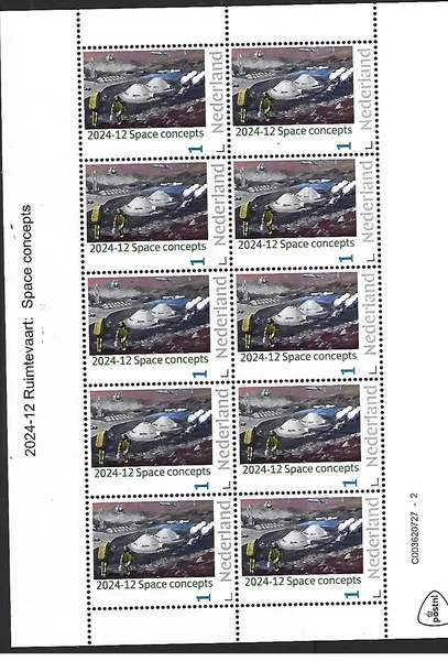 Nederland 2024-12 Ruimtevaart Space: Space concepts sheetlet postfris/mnh