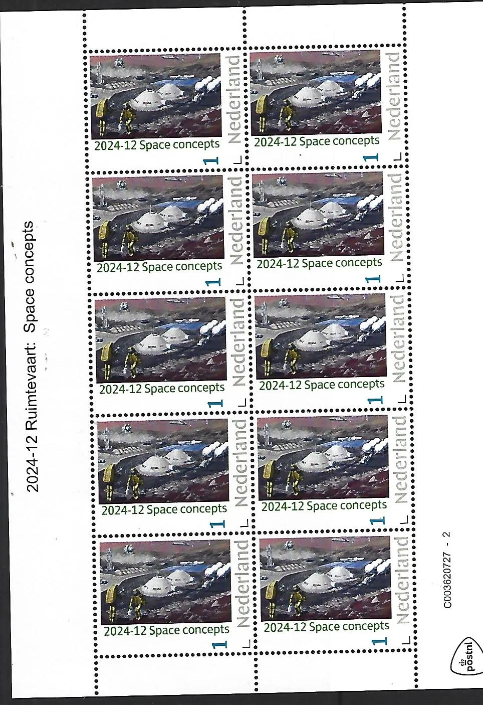 Pays-Bas 2024-12 Exploration spatiale Space: Concepts spatiaux feuillet neuf/sans charnière