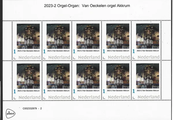 Nederland 2023-2 Orgel - Organ: van Oeckelen Akkrum vel-sheettlet postfris/mnh