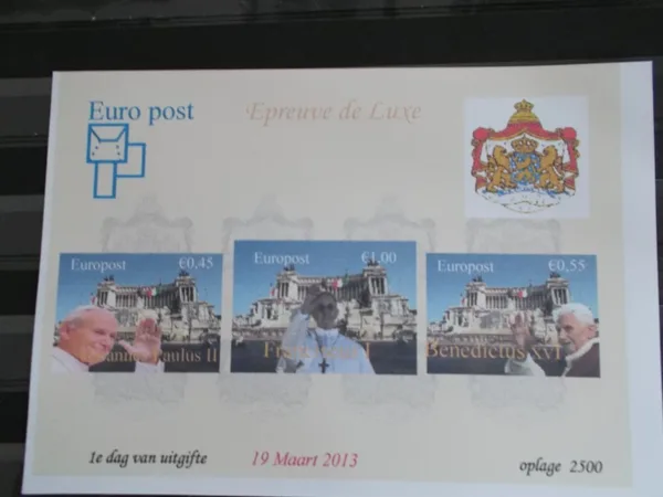 Netherlands 2013 City Post last two popes block-m/s Epreuve de luxe MNH