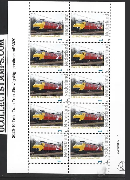 Nederland 2025-10 Trein Train: Posttrein MP3029 sheetlet postfris/mnh