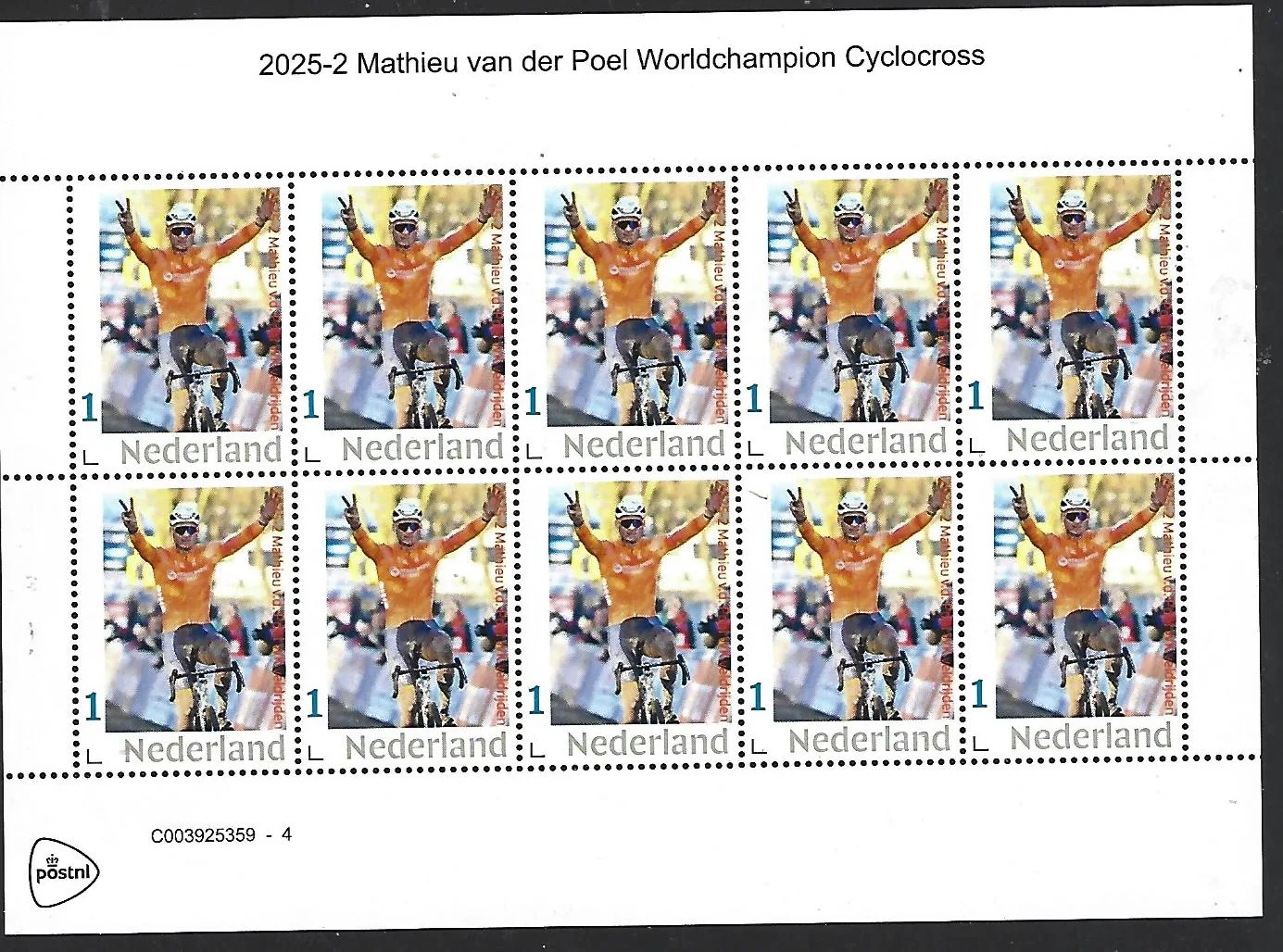 Netherlands 2025-1 Matthieu van der Poel WC Cyclocross sheet MNH