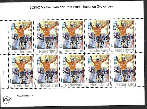Netherlands 2025-1 Matthieu van der Poel WC Cyclocross sheet MNH