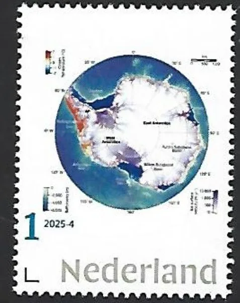 Netherlands 2025-4 Antarctica: Antarctic map MNH