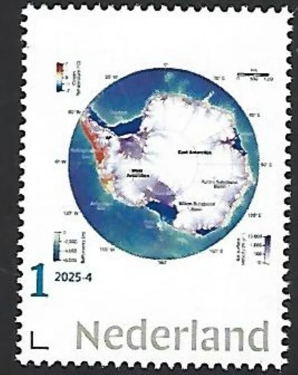 Nederland 2025-4 Antarctica: Antarctic map posfris/mnh