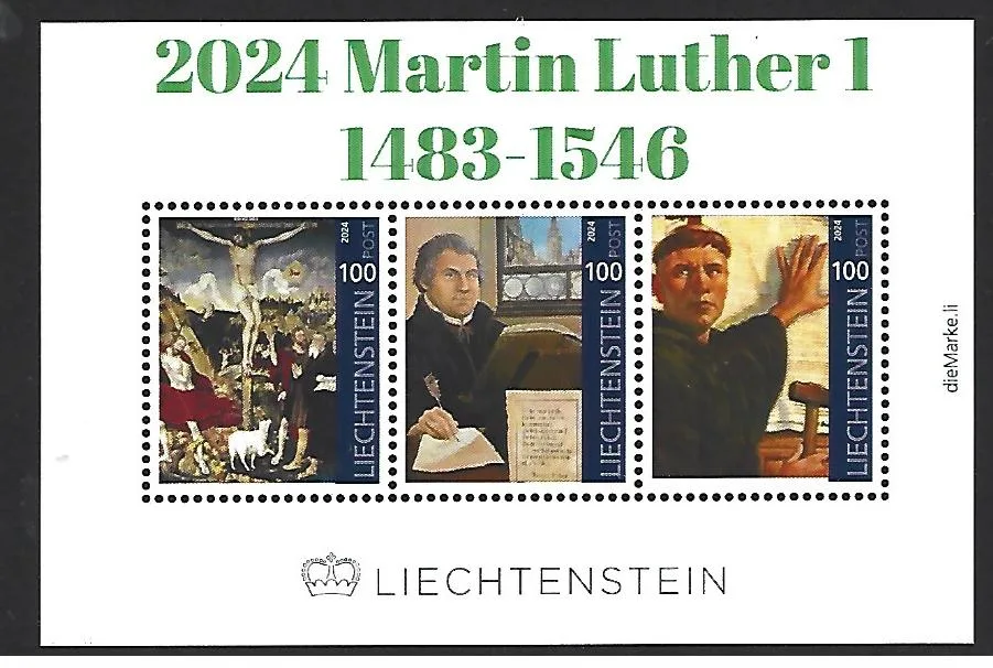 Liechtenstein 2024-1 Réforme Martin Luther bloc postfris/mnh